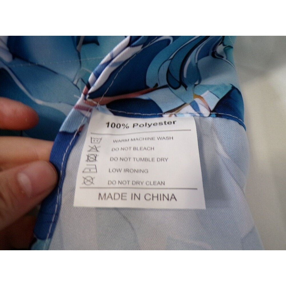 VCNY Eucalyptus Watercolor Valance 54 x 18 in Teal Blue Polyester - Picture 5 of 6